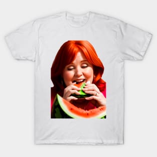 Redhead girl who loves watermelon T-Shirt